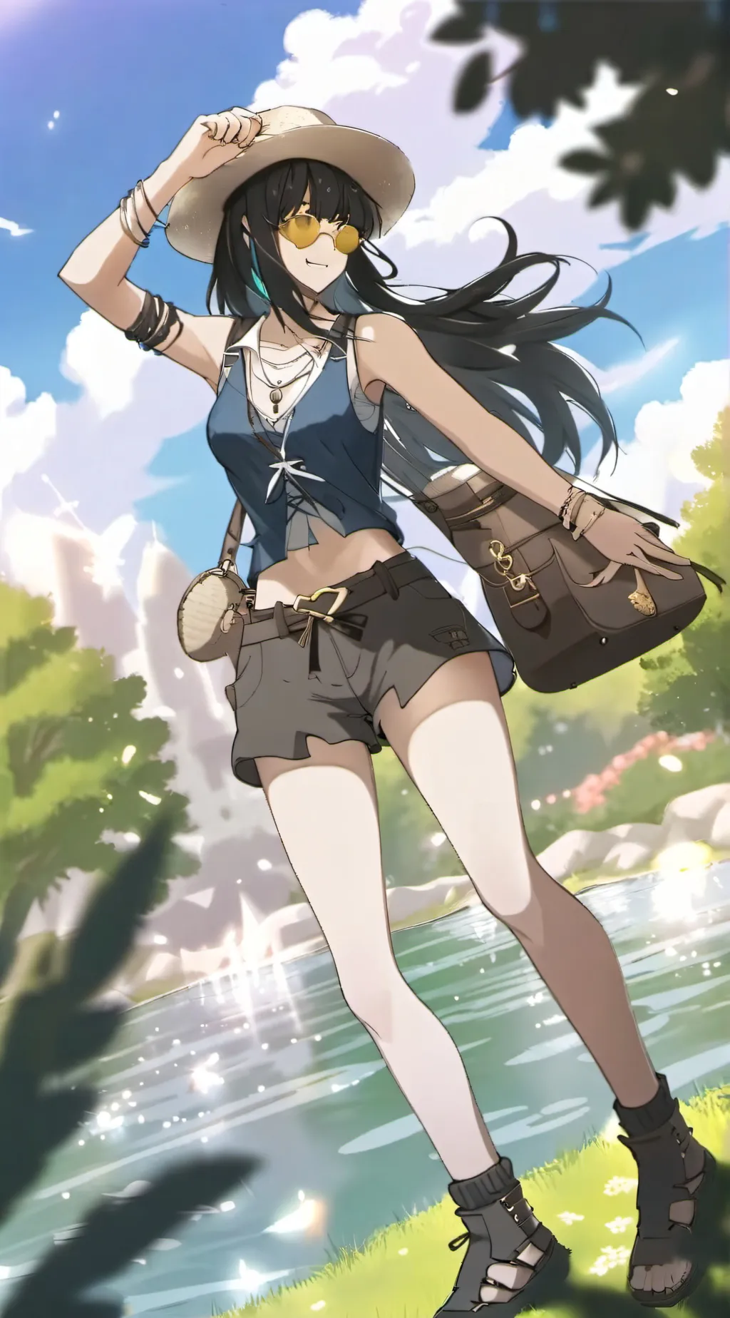 ai character: nice anime girl background