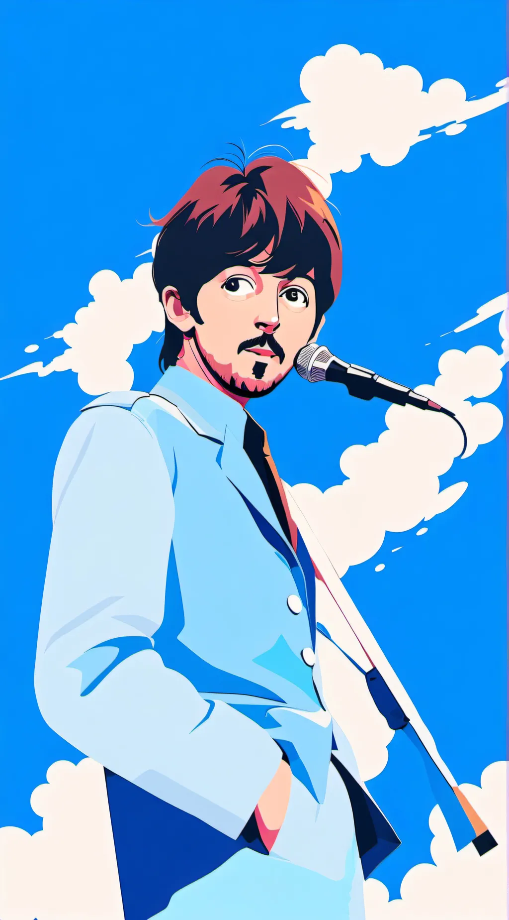 ai character: Paul McCartney  background