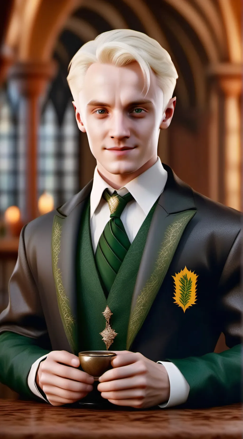 ai character: draco malfoy  background