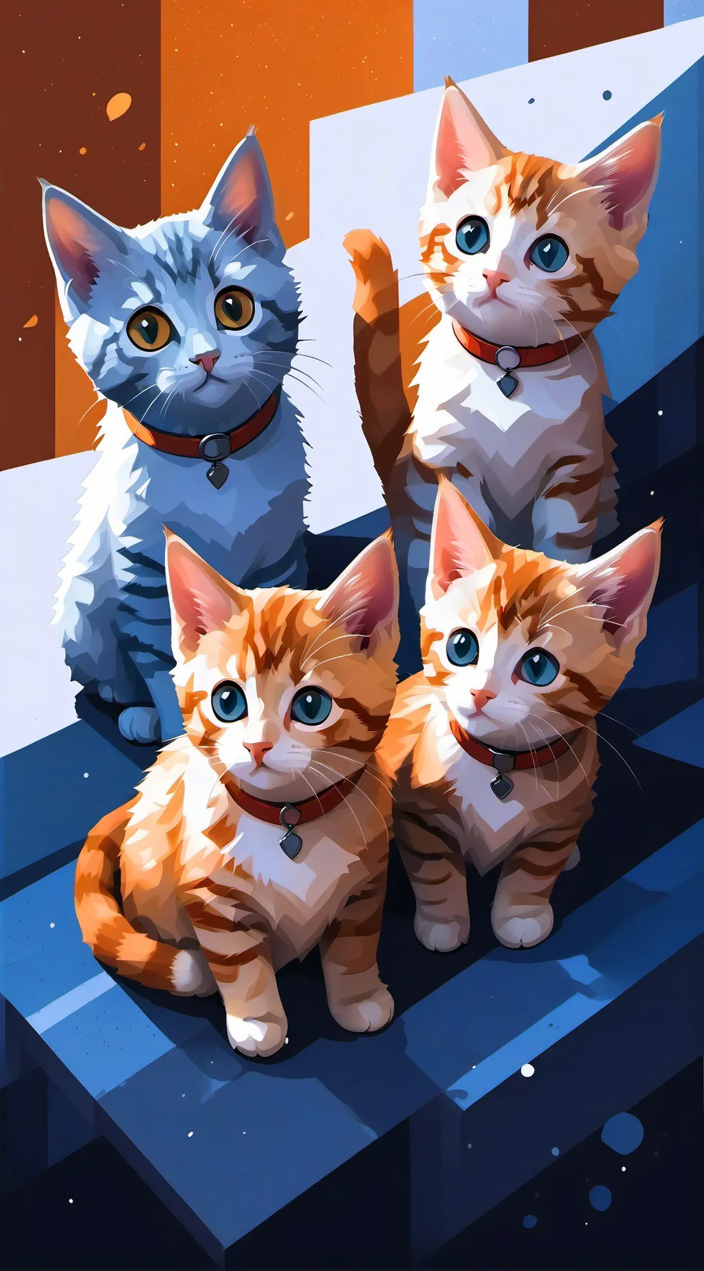 ai character: Grey cat background