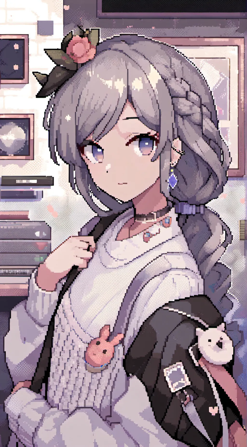 ai character: Flora Sakura background