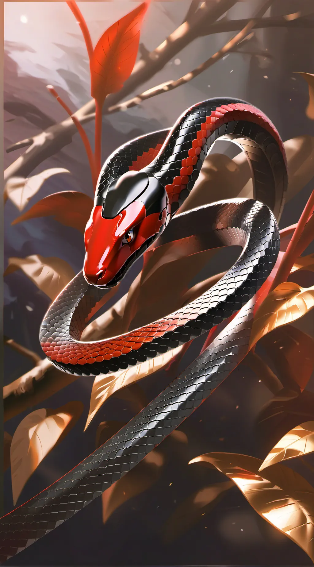 ai character: new years snake background