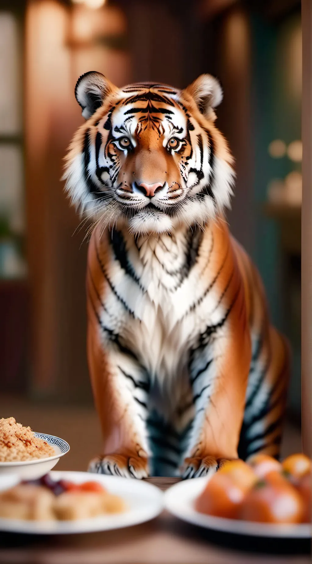 ai character:  🧶|- Tiger 🐅  background