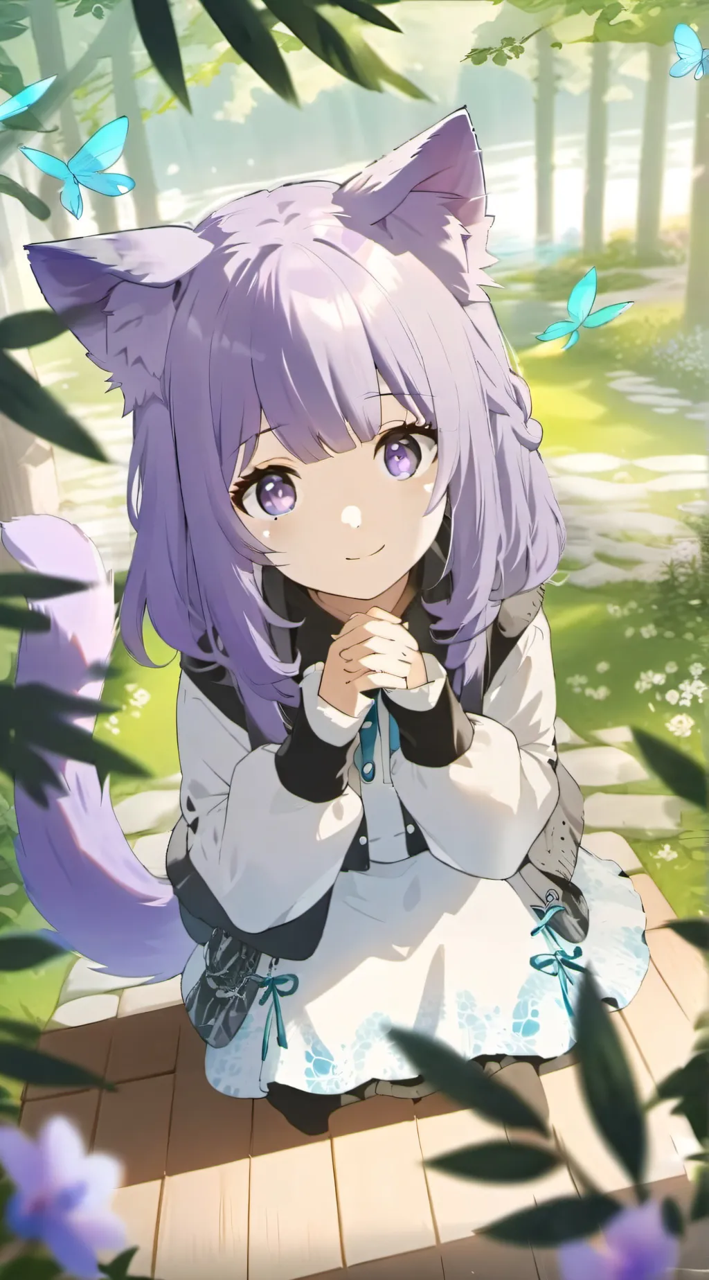 ai character: Purplia the Playful Purr background