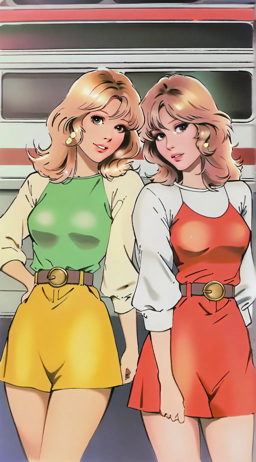 ai character: Judy and Aubrey  background