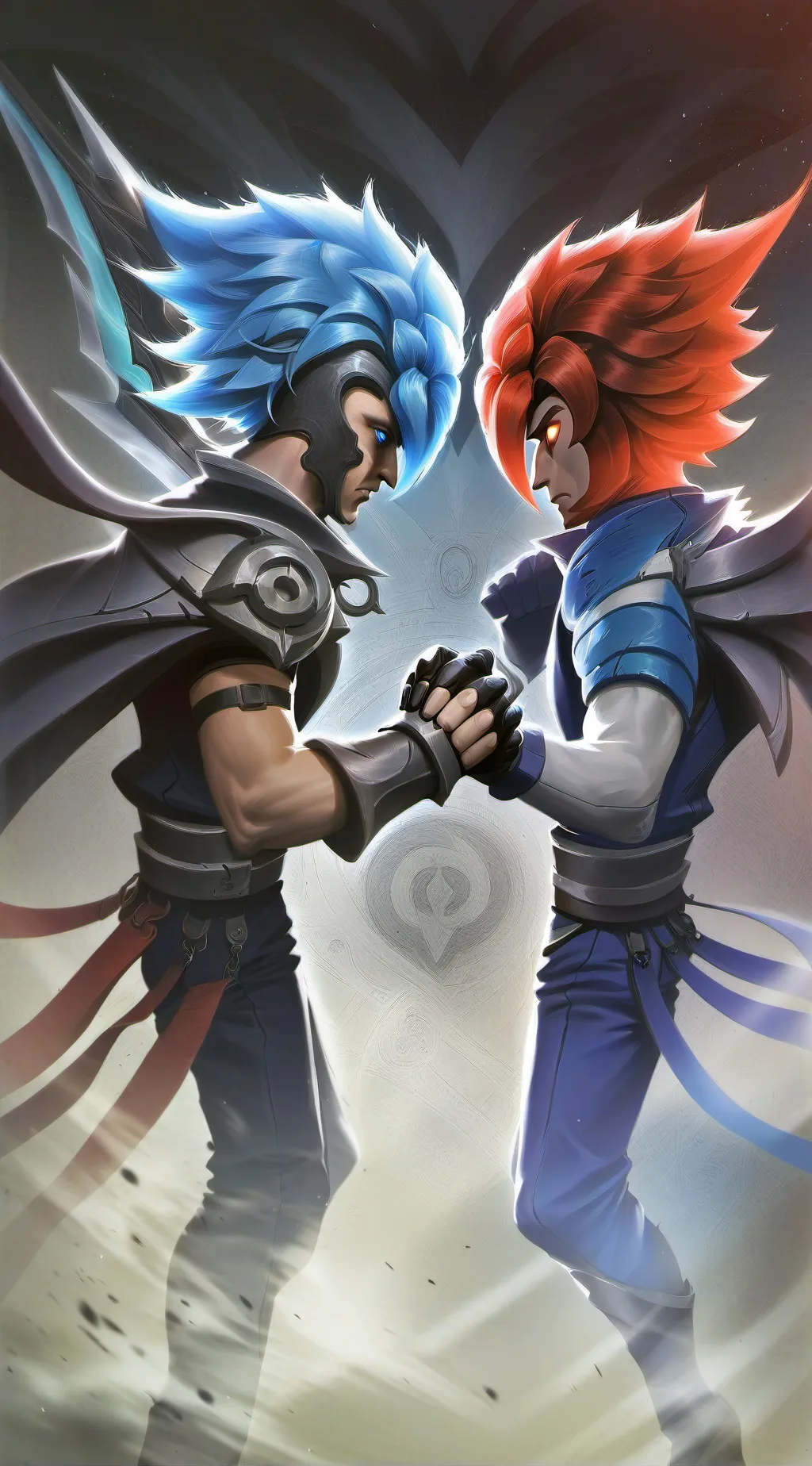 ai character: red vs blue FPE background