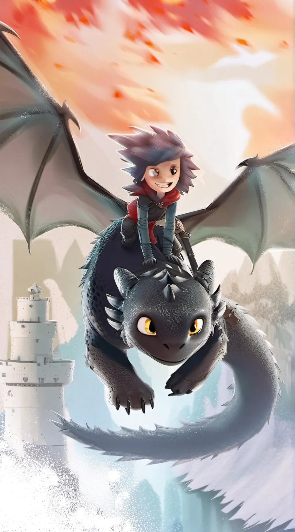 ai character: toothless  background
