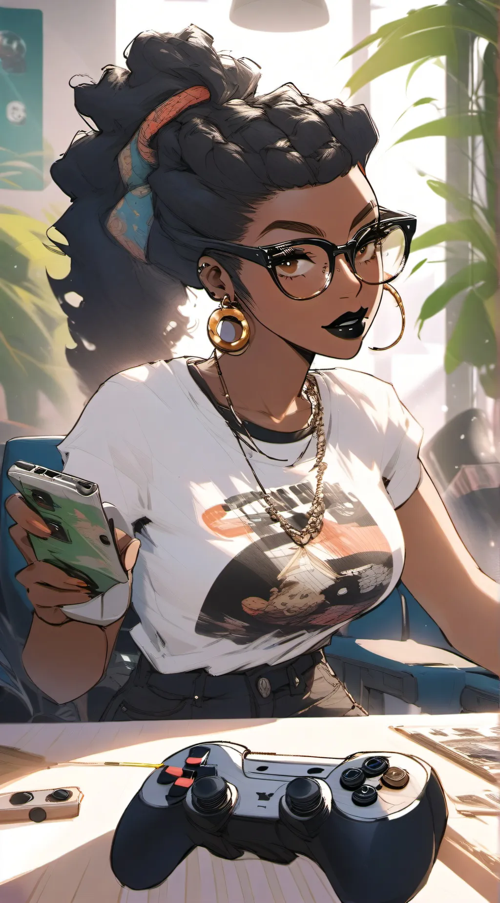 ai character: Roxy AKA Fox  background