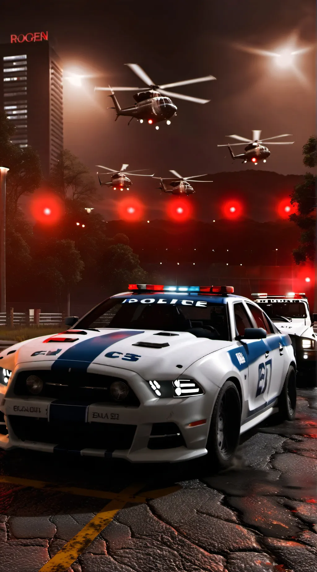 ai character: A BIG POLICE CHASE background