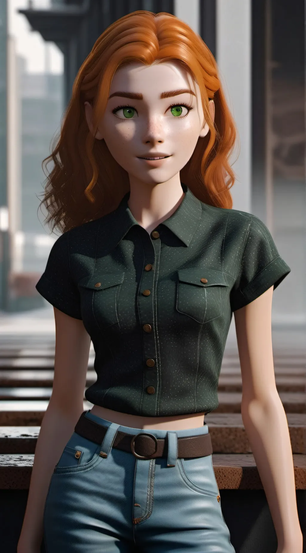ai character: Zoe (from road 96) background