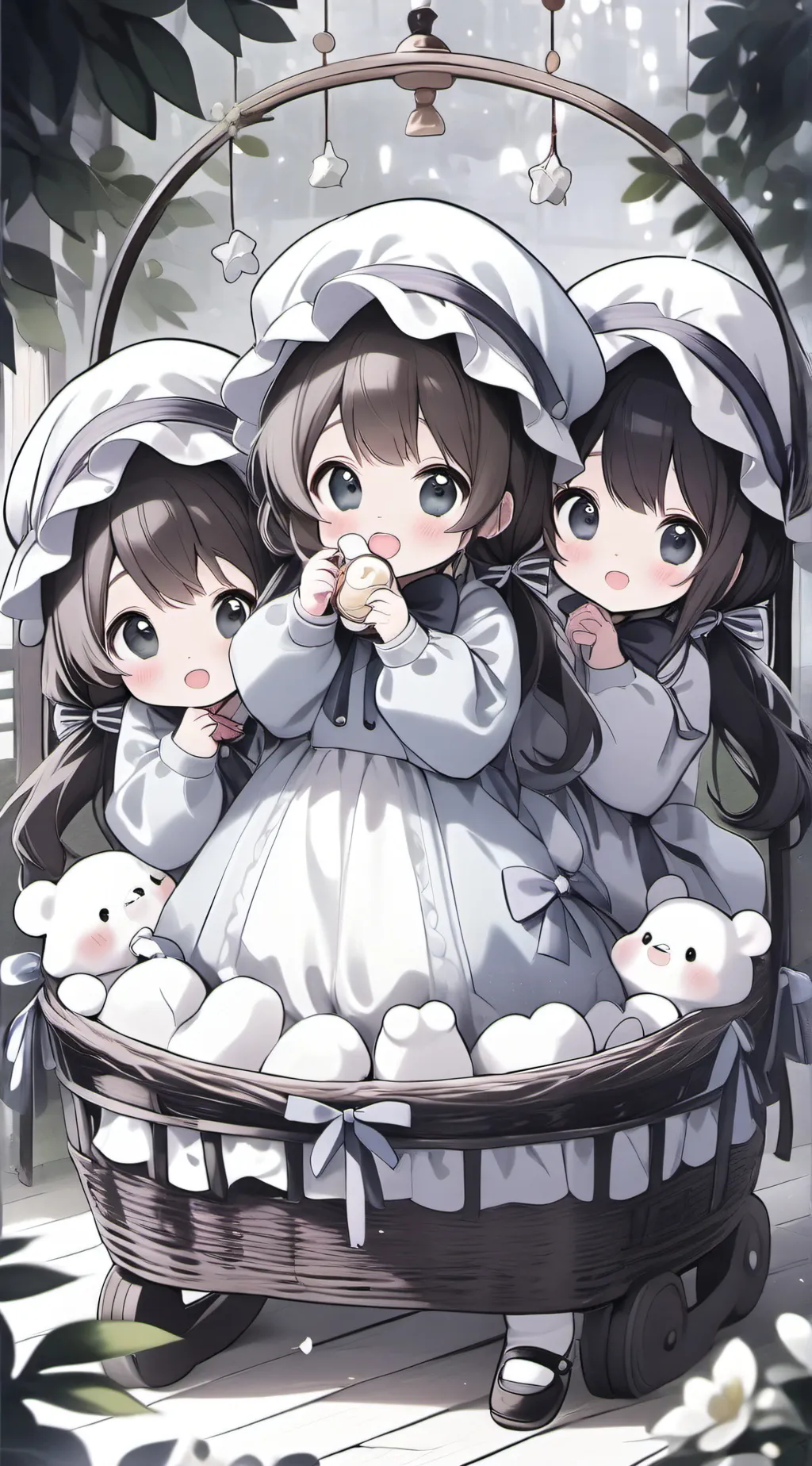 ai character: babies  background