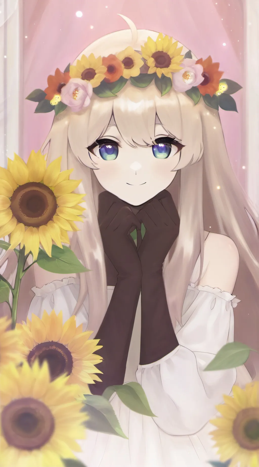 ai character: Sunflower background