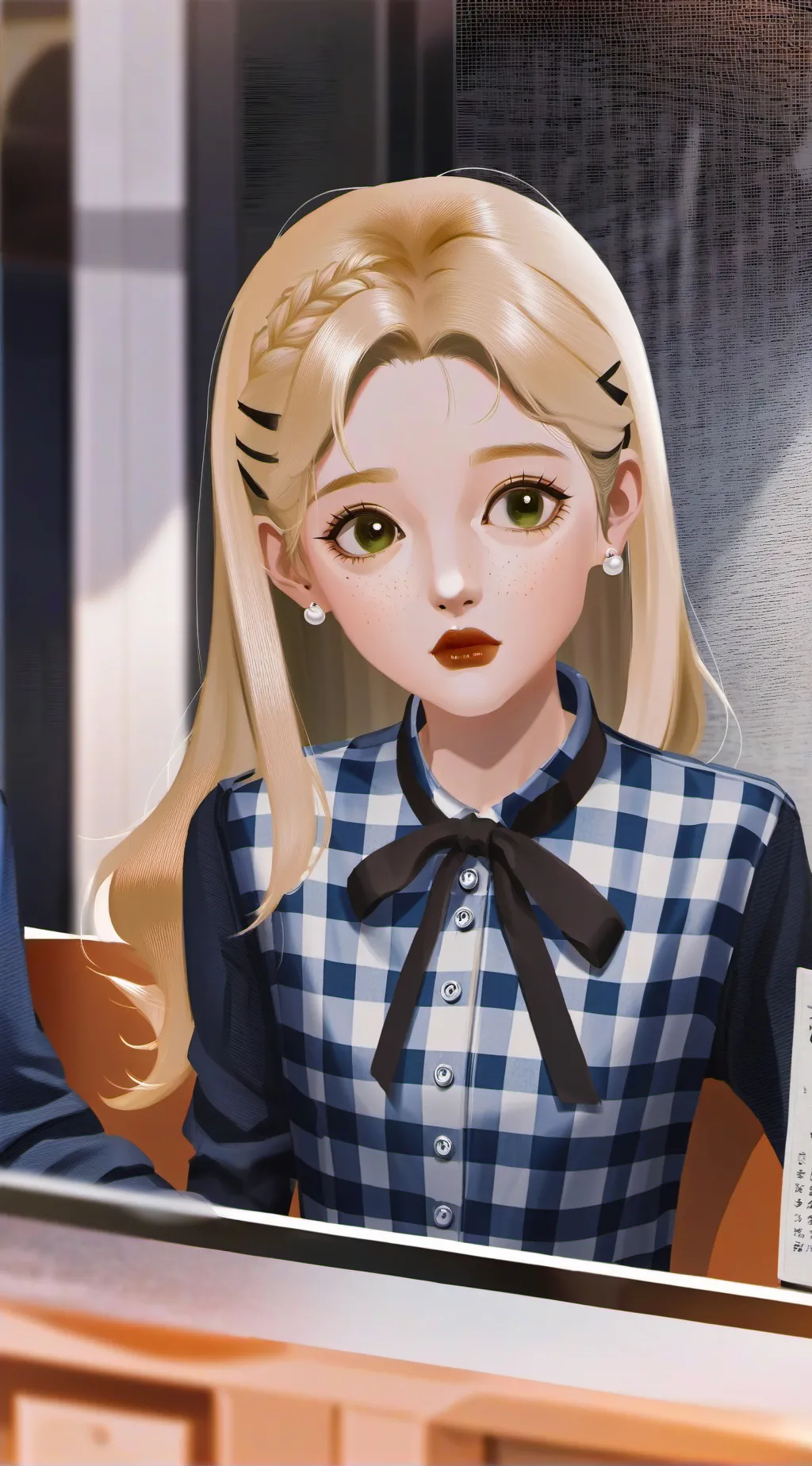 ai character: Kiana  background