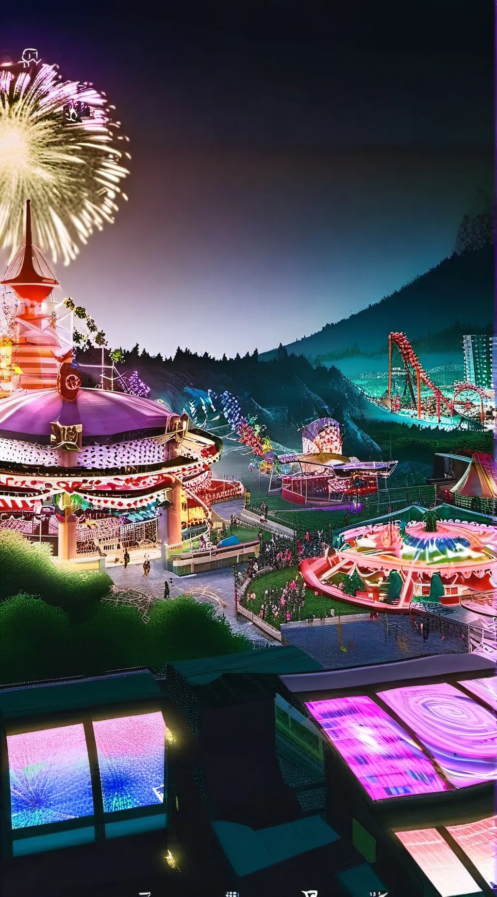 ai character: ♤Amusement park♤ background