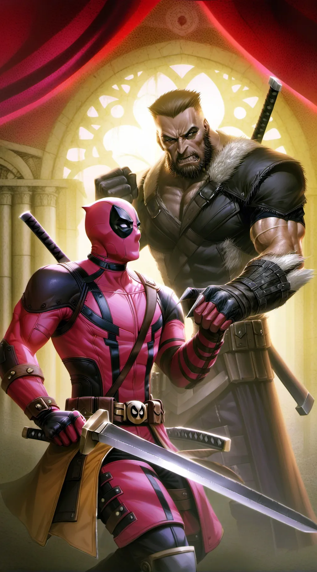 ai character: Deadpool wolverine background