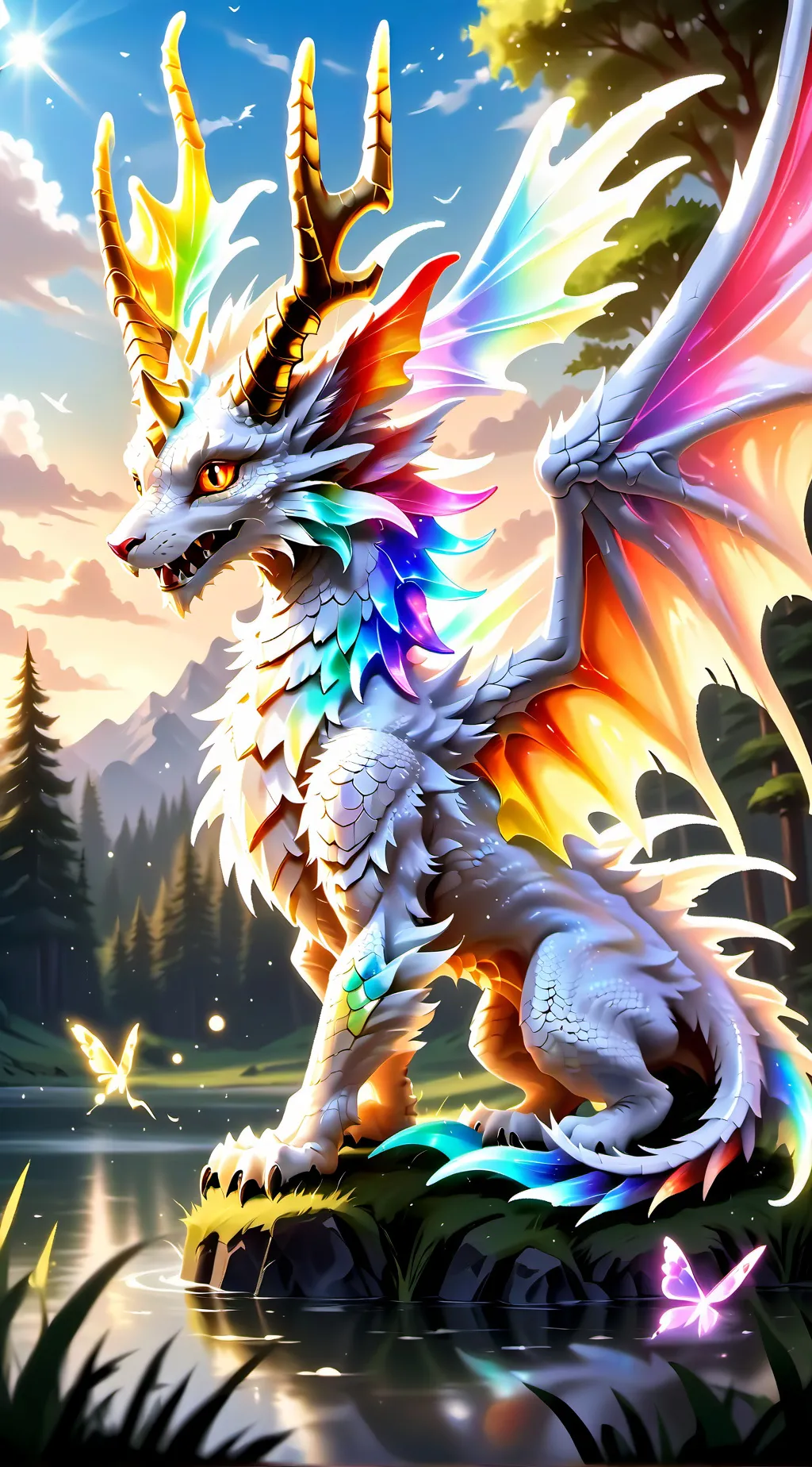 ai character: Gemma rainbowwing background