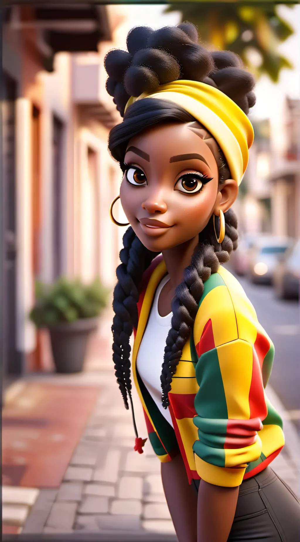 ai character: sandy background