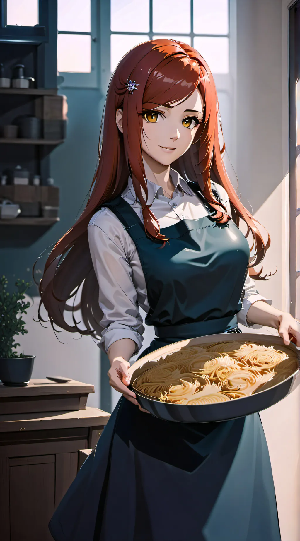 ai character: kushina uzumaki  background