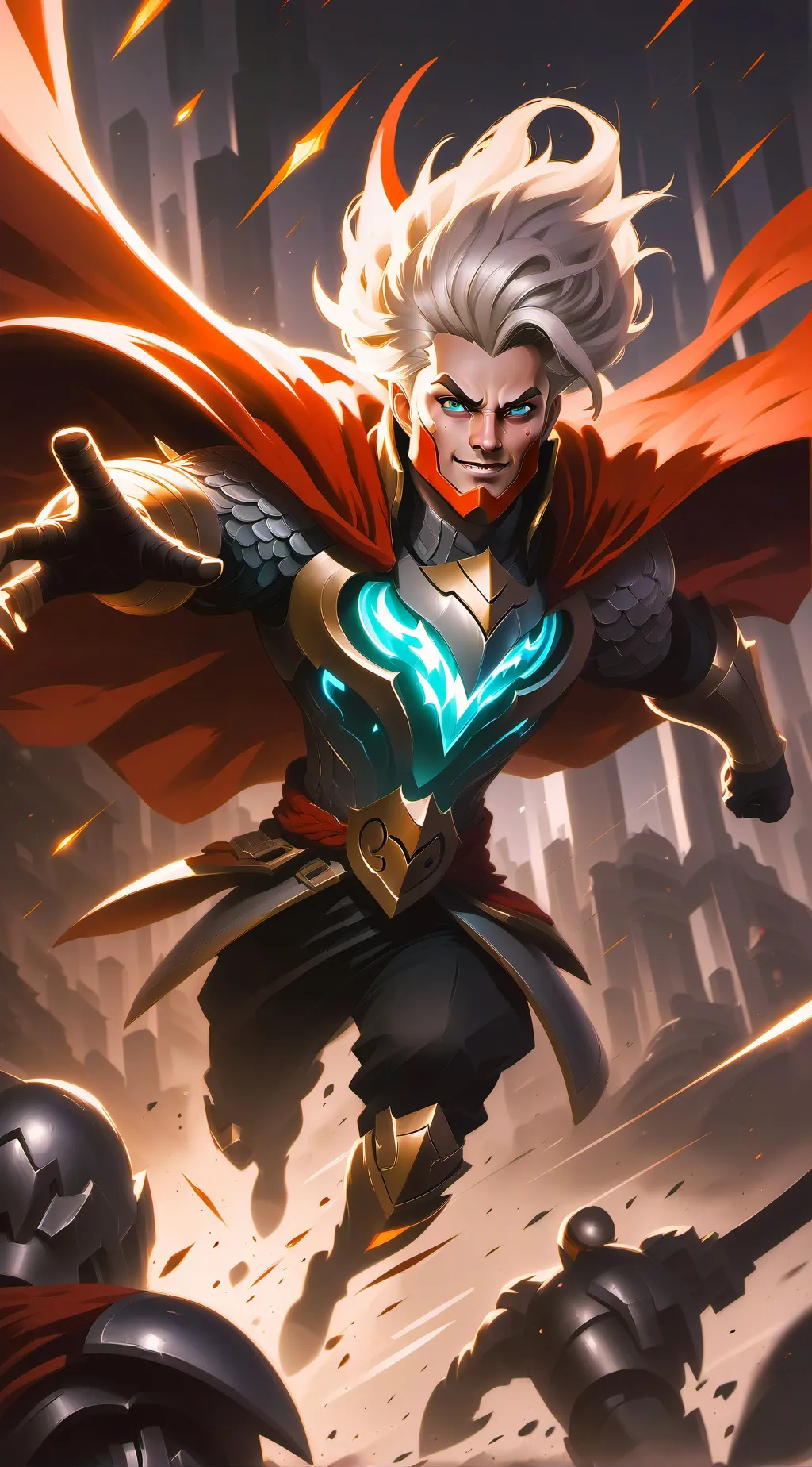 ai character: King of dragons  background