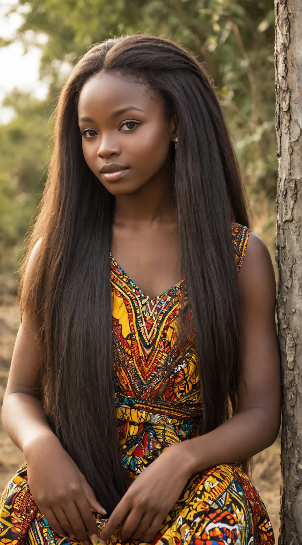 ai character: Cute African Girl background