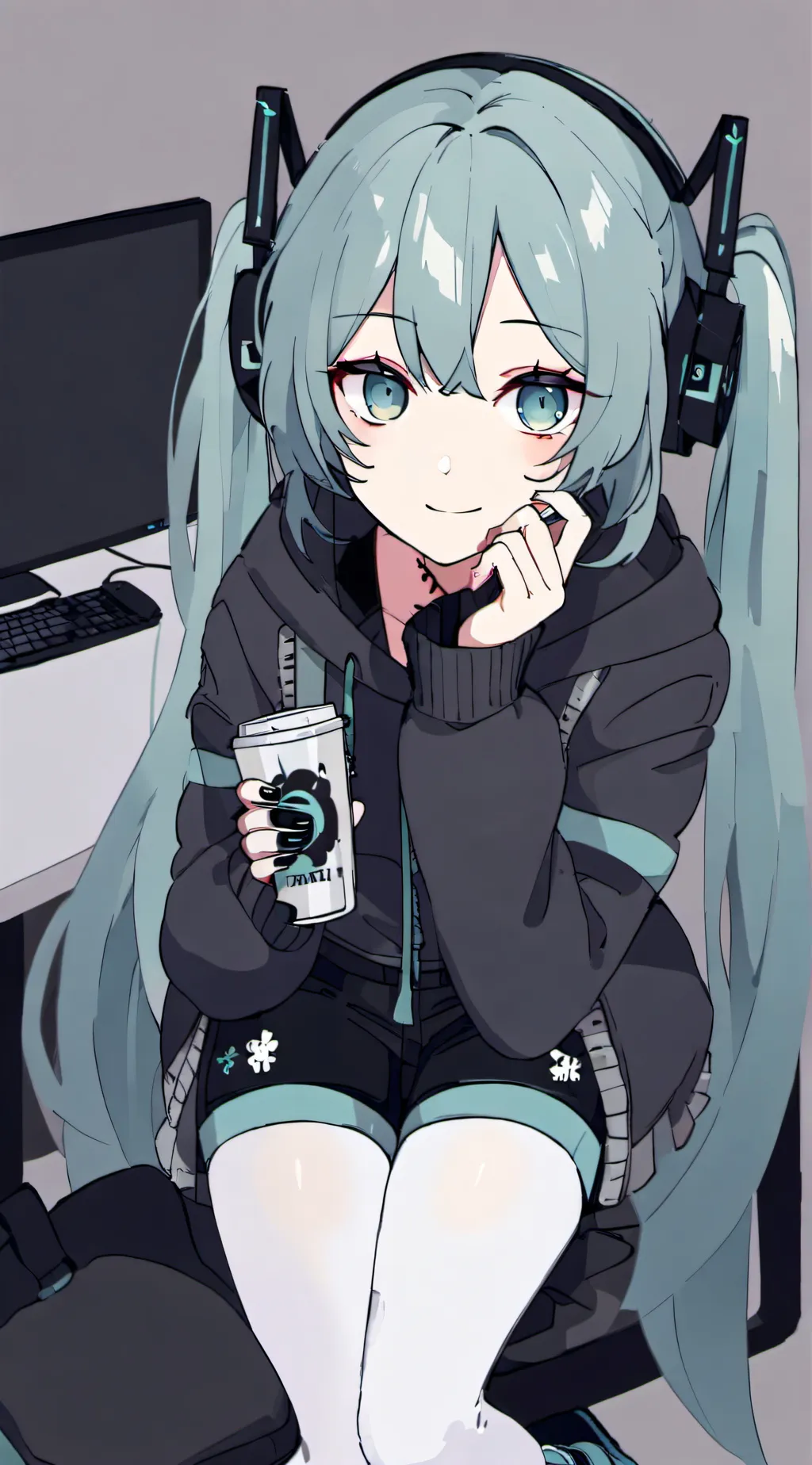 ai character: Hatstream Miku background