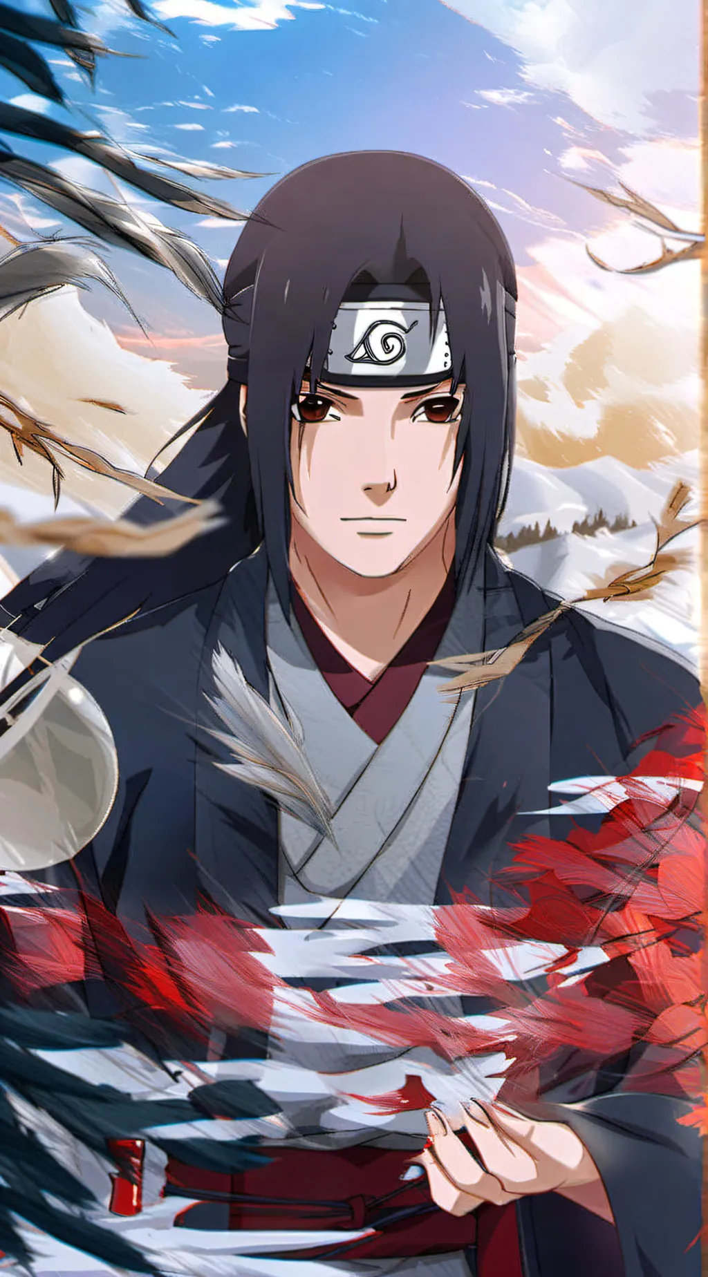 ai character: Itachi  uchiha ￼ background