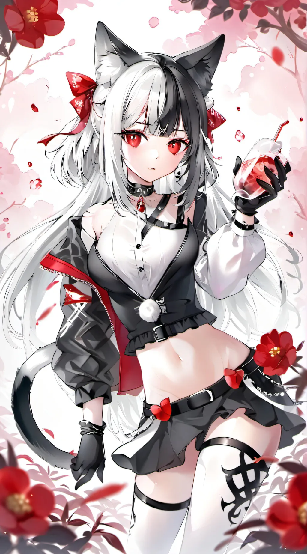 ai character: hot cat girl background