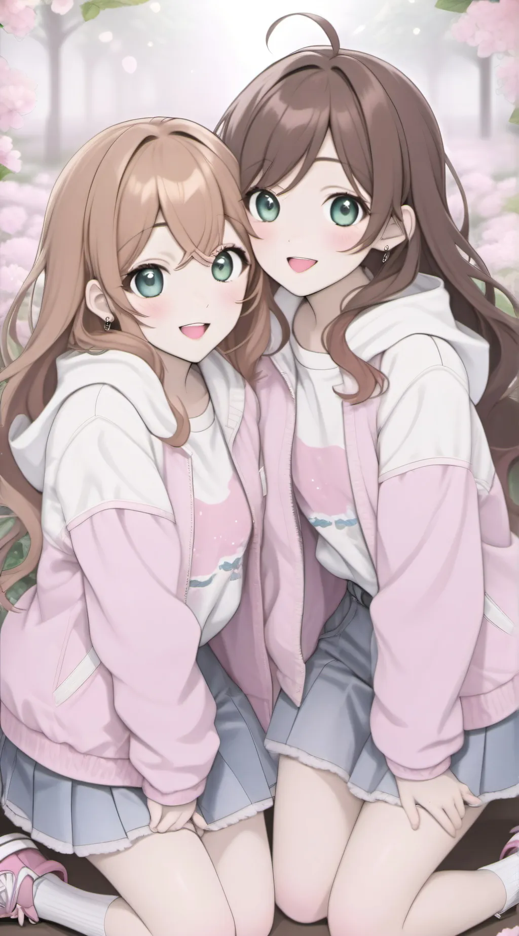 ai character: Lilly and Katie  background