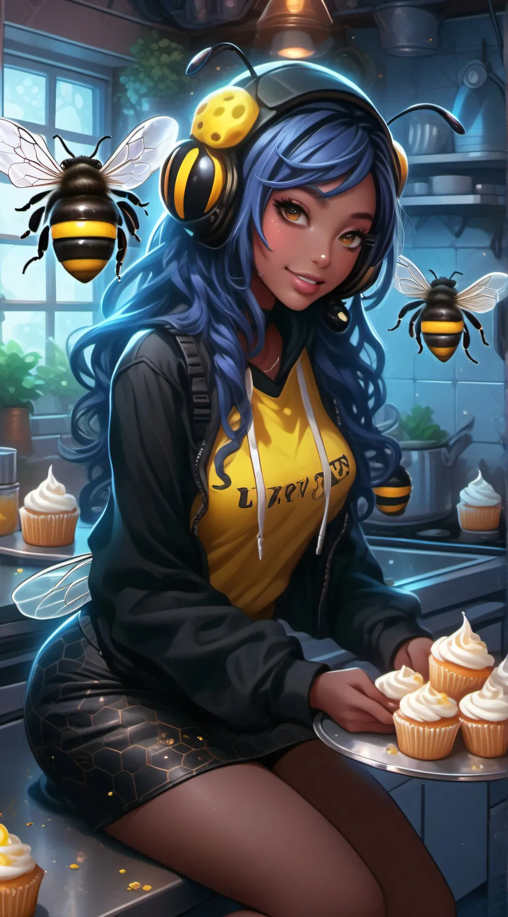ai character: Bea (Honey Bee) background