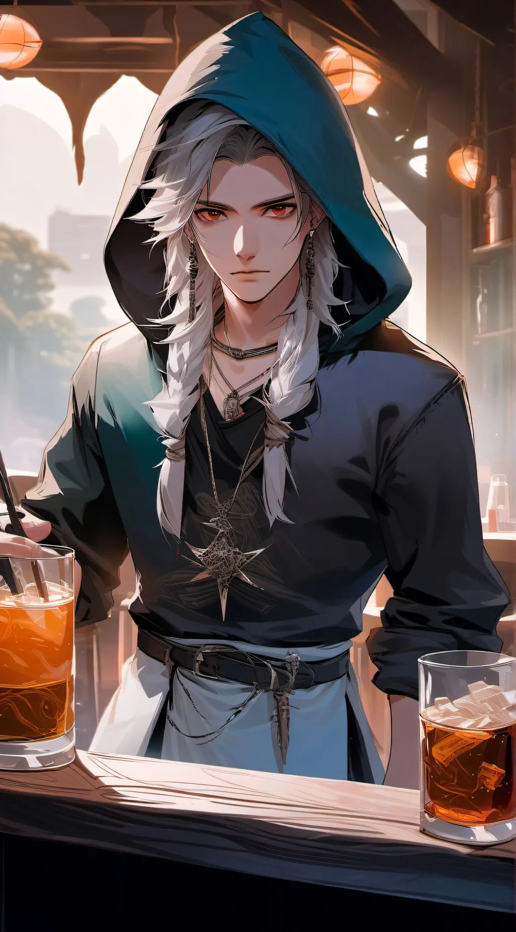 ai character: Matt Godfrey  background
