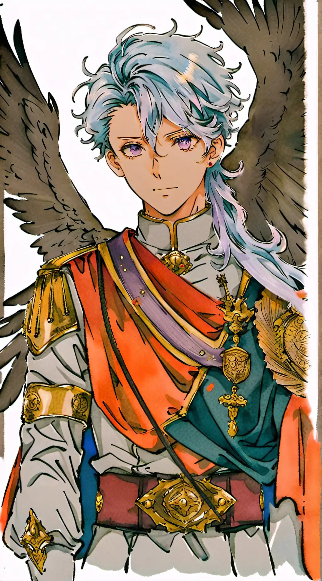 ai character: nozel silver background