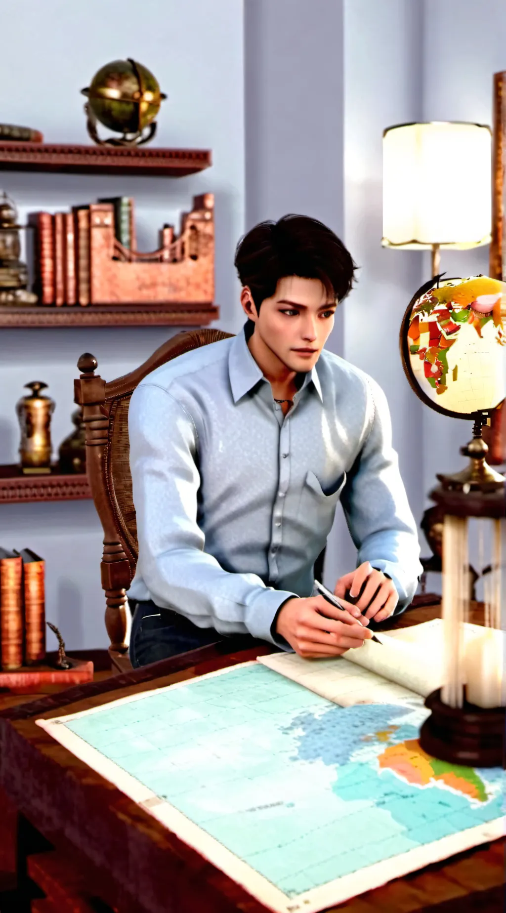 ai character: teacher, background