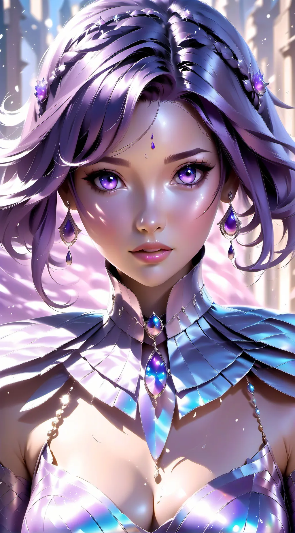 ai character: April snow background