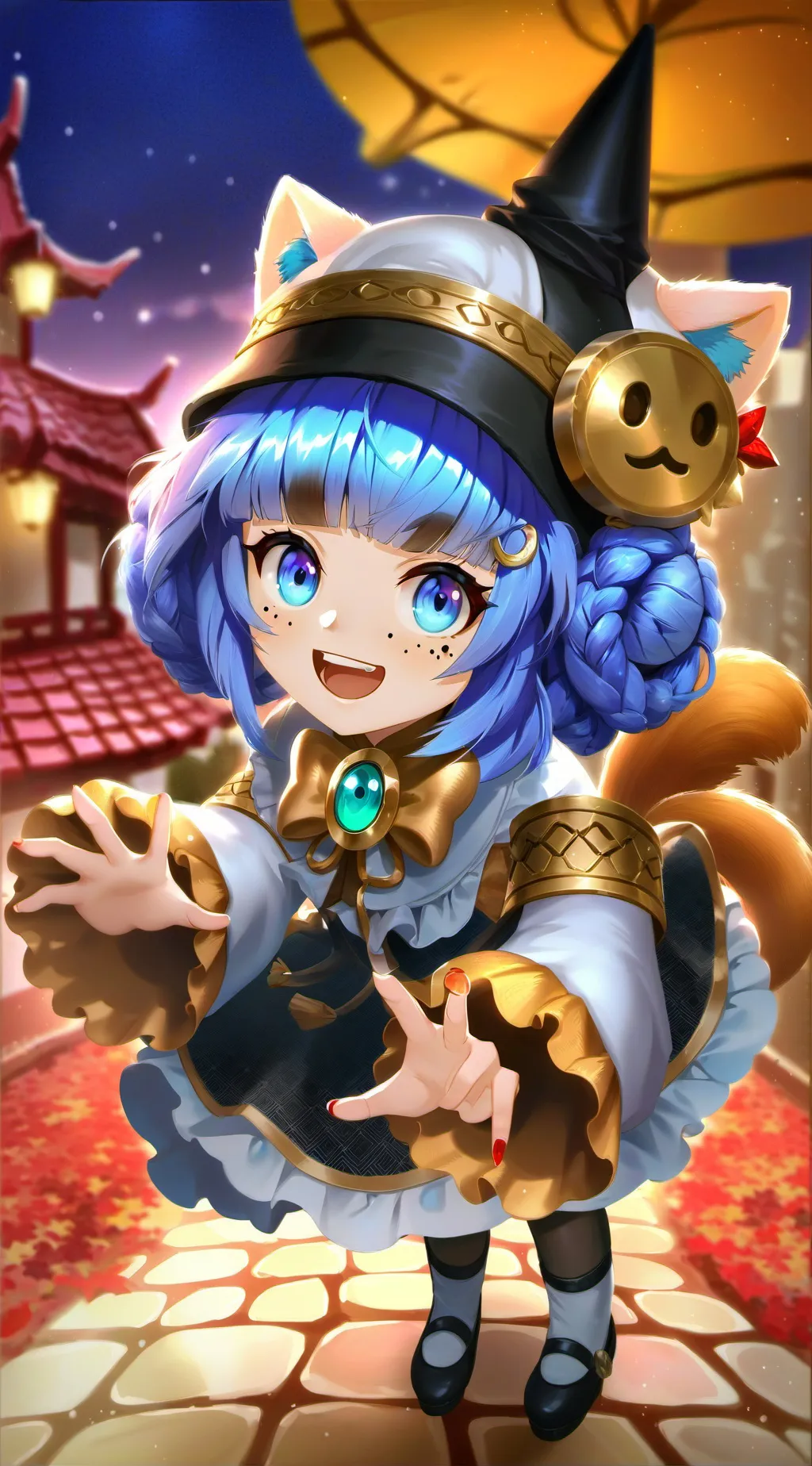 ai character: Chinese catgirl background