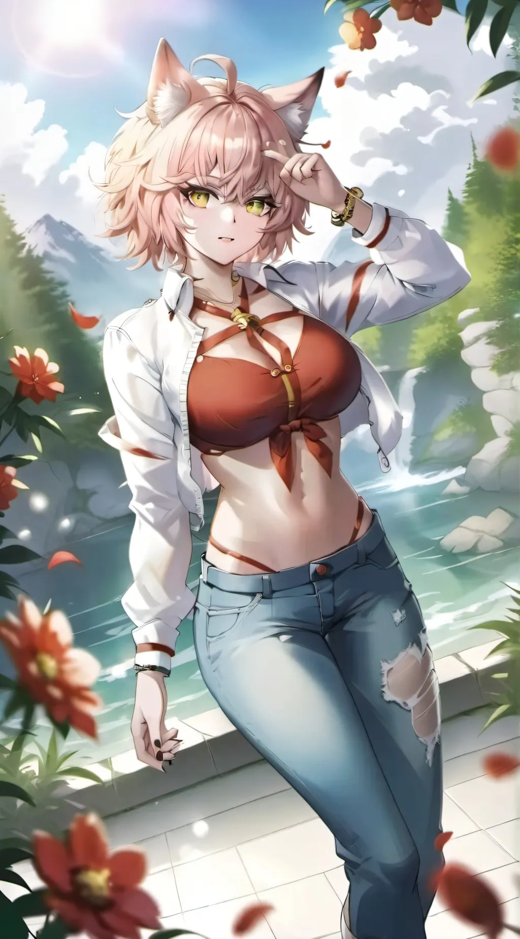 ai character: cat version mina background