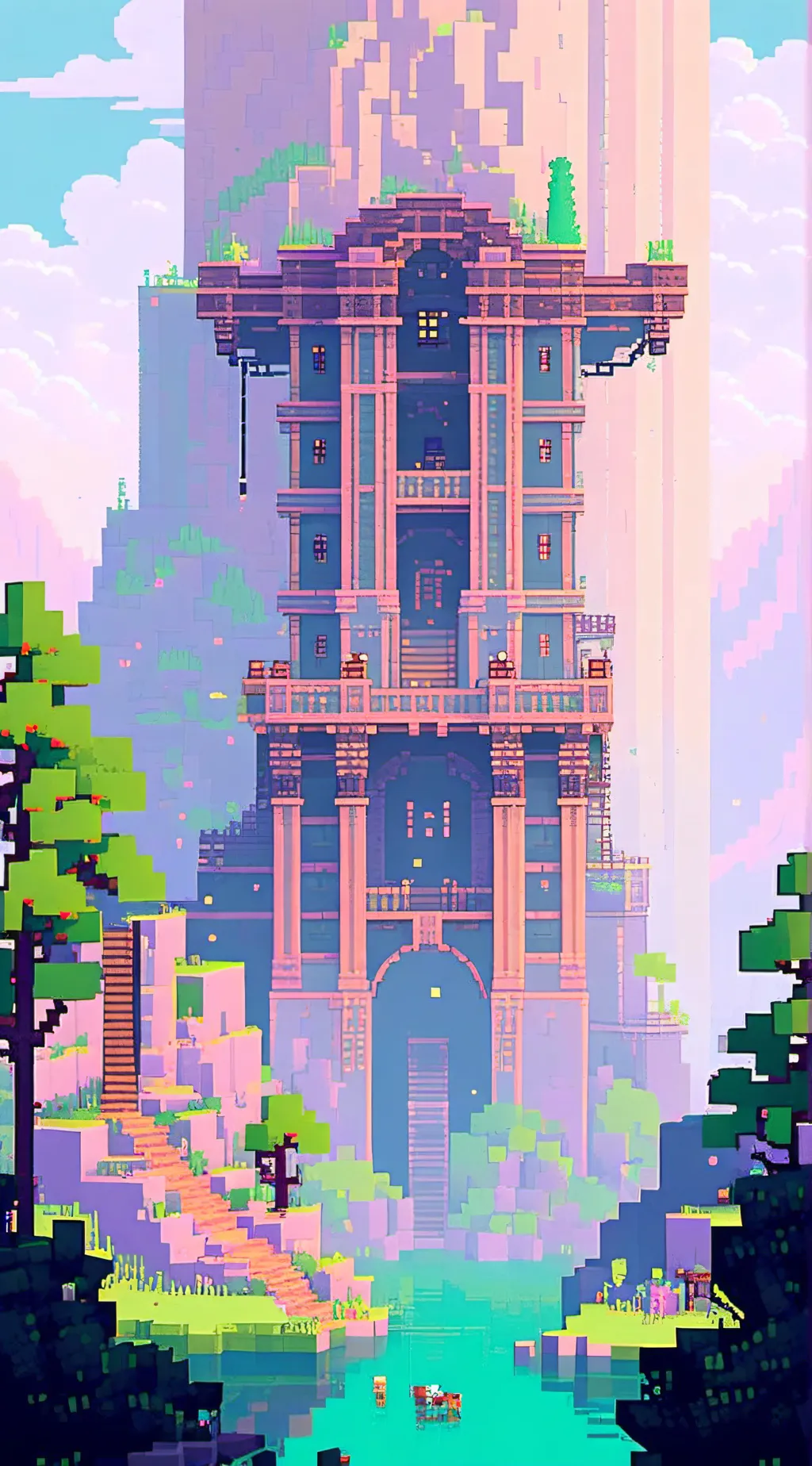 ai character: Minecraft background