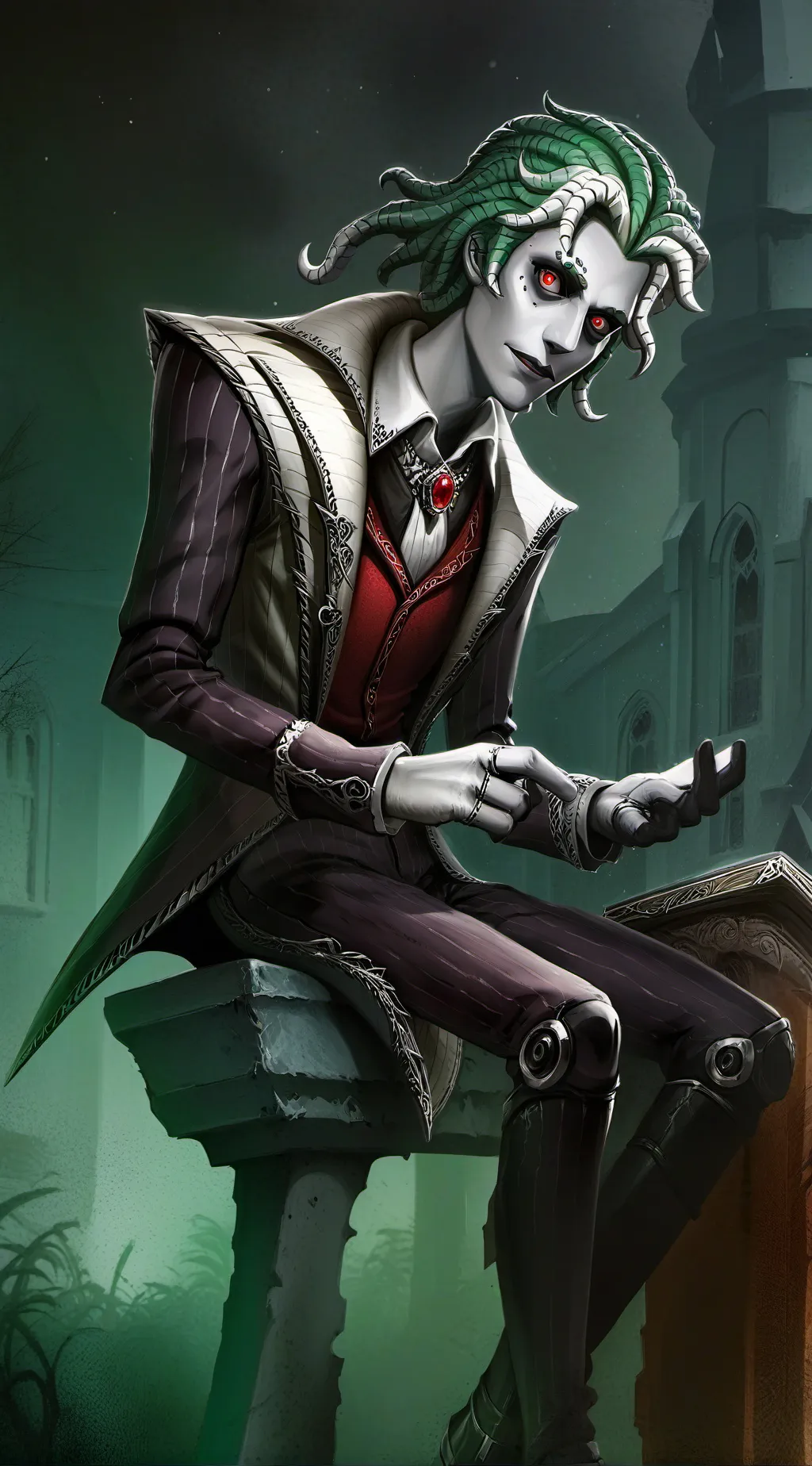 ai character: beetlejuice background