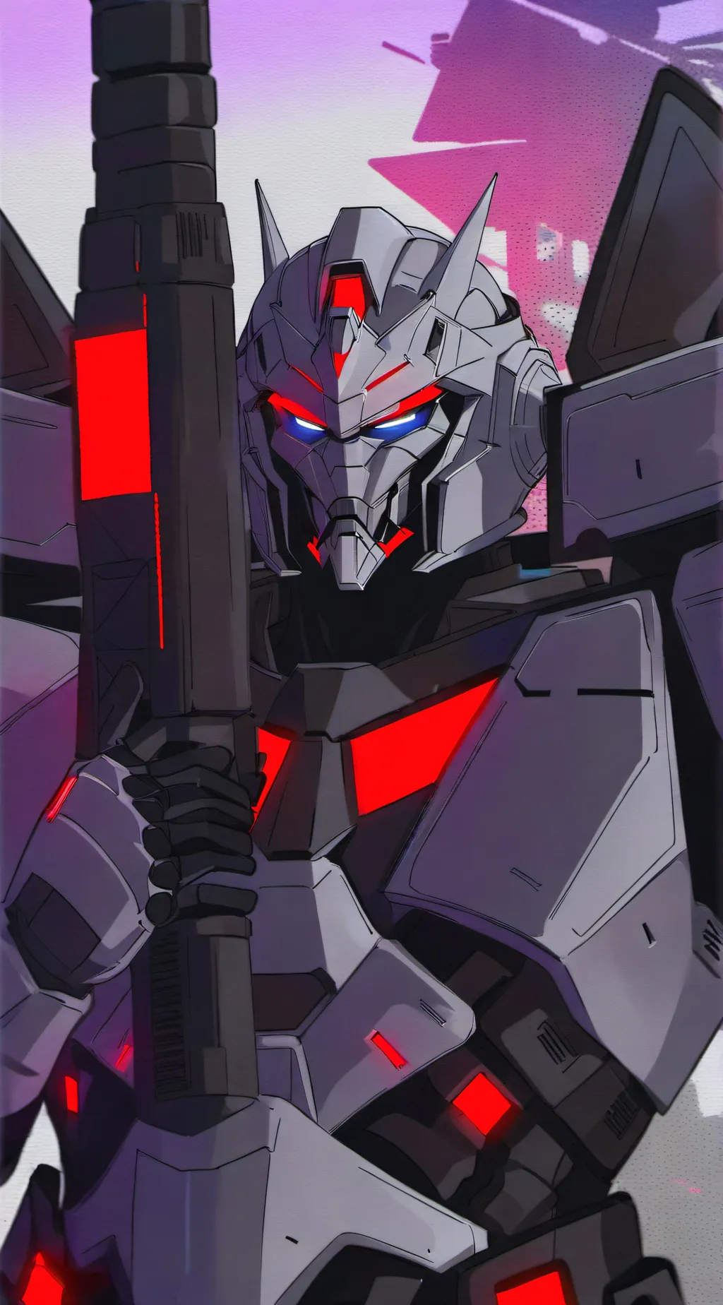 ai character: shockwave and mega background