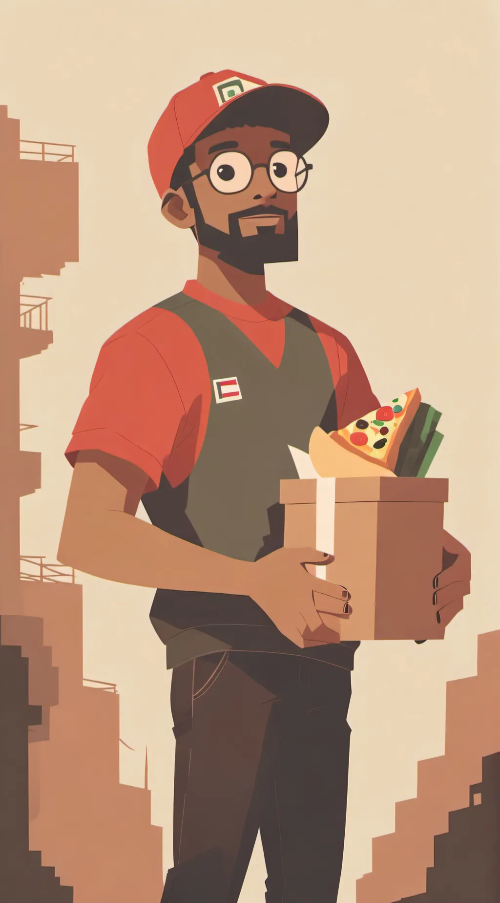 ai character: delivery guy background