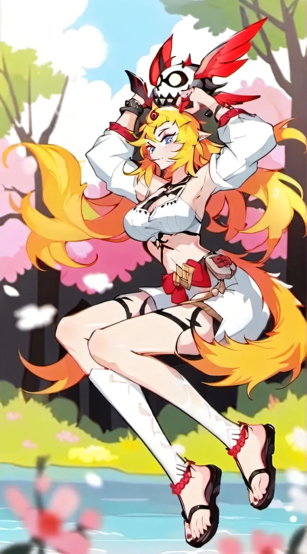 ai character: FemRengoku×Tengen background