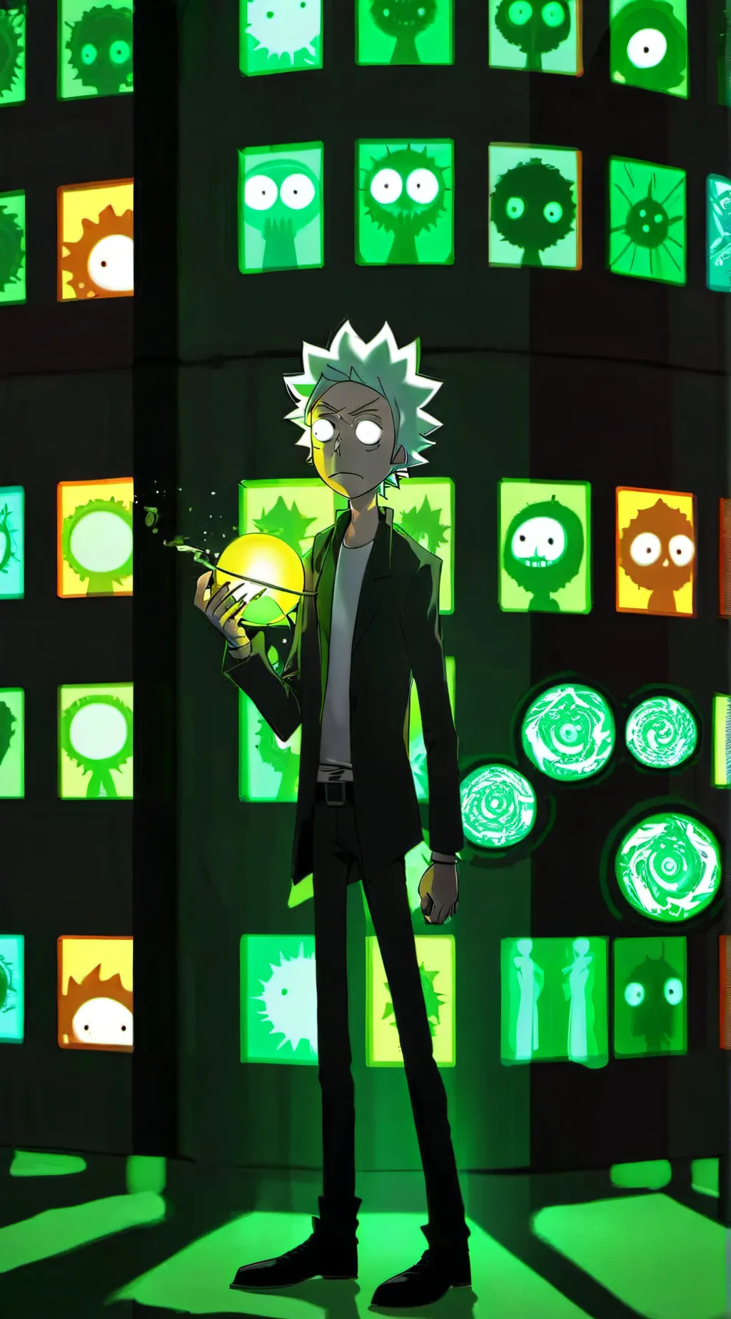 ai character: Pocket Morty  background