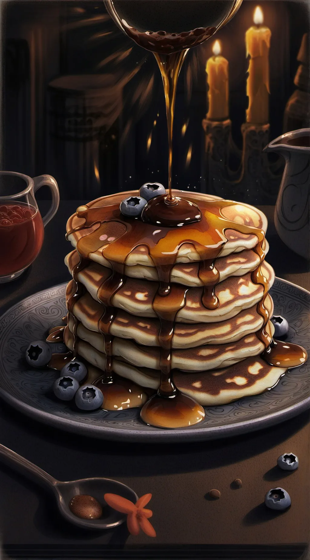 ai character: pancakes background