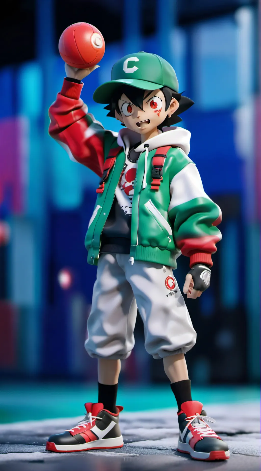 ai character: ash, misty, brock background