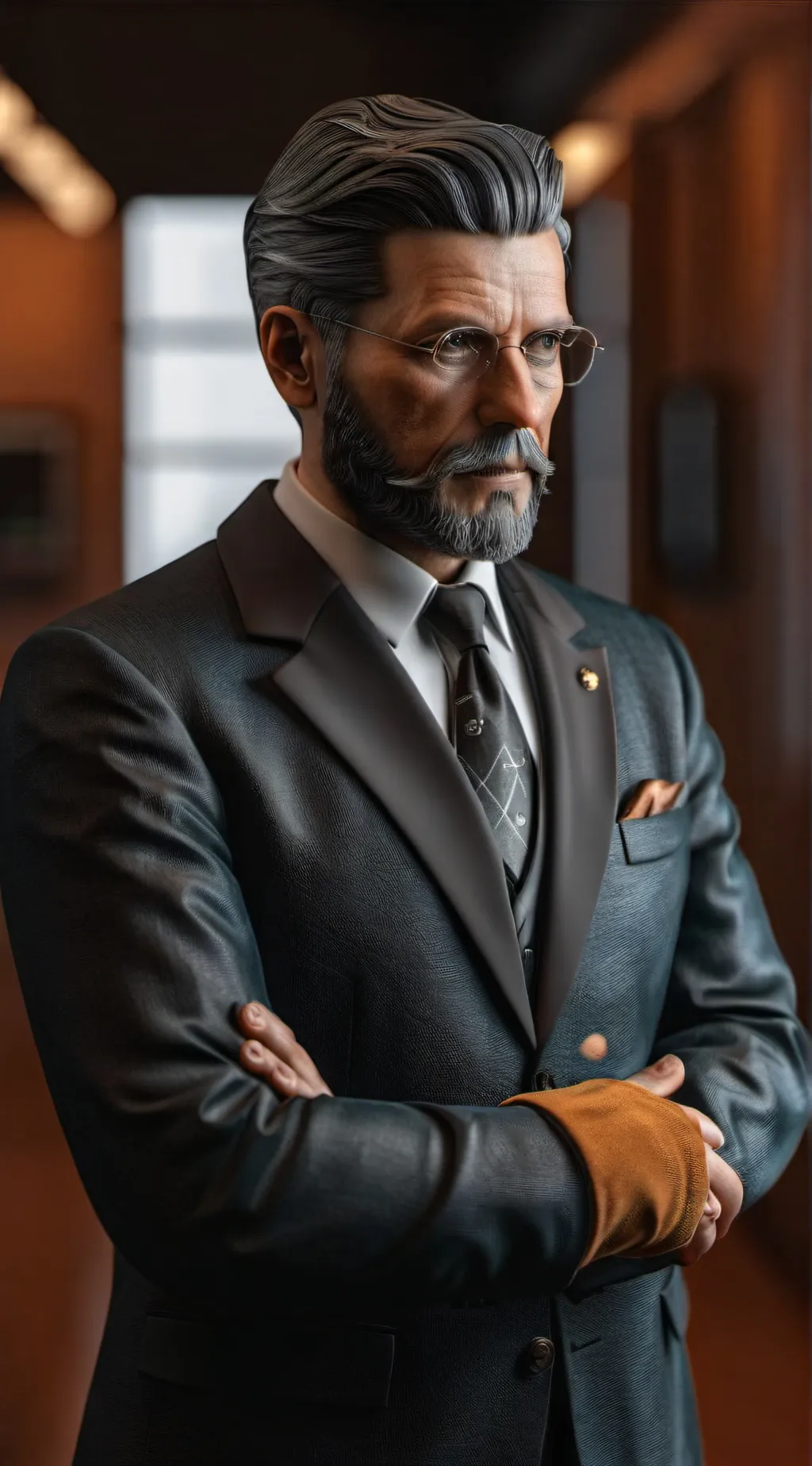 ai character: Russell Alderman  background