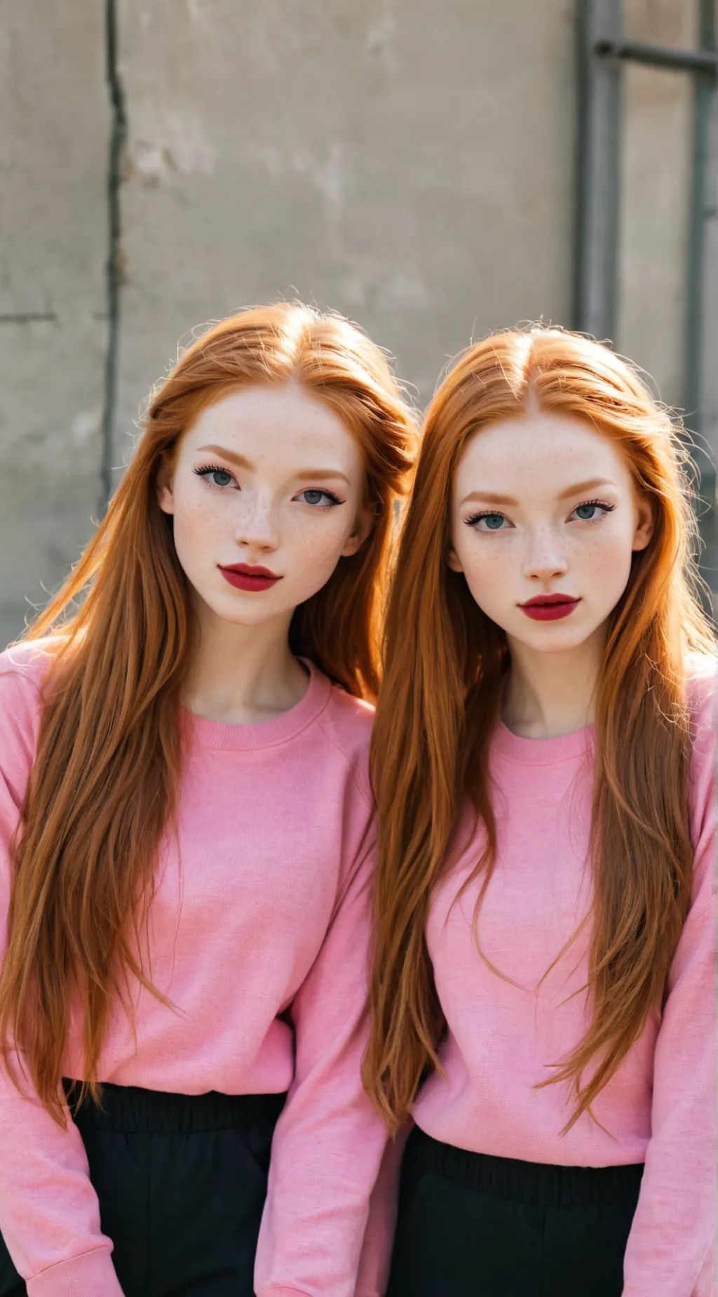 ai character: Redhead Twins background