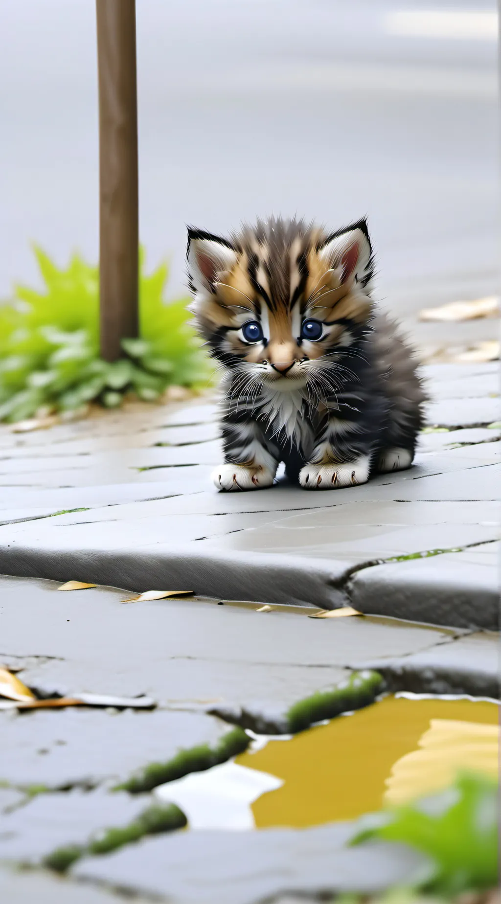ai character: Homeless kitty background