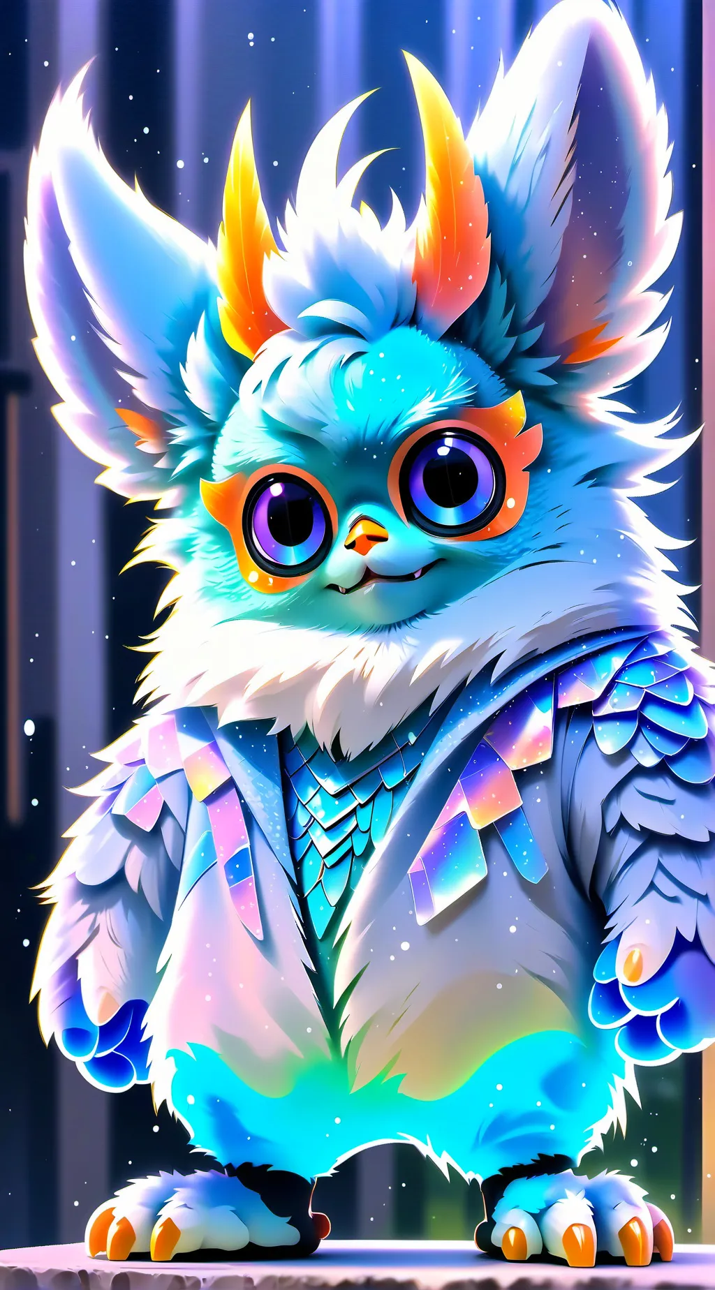 ai character: teal background