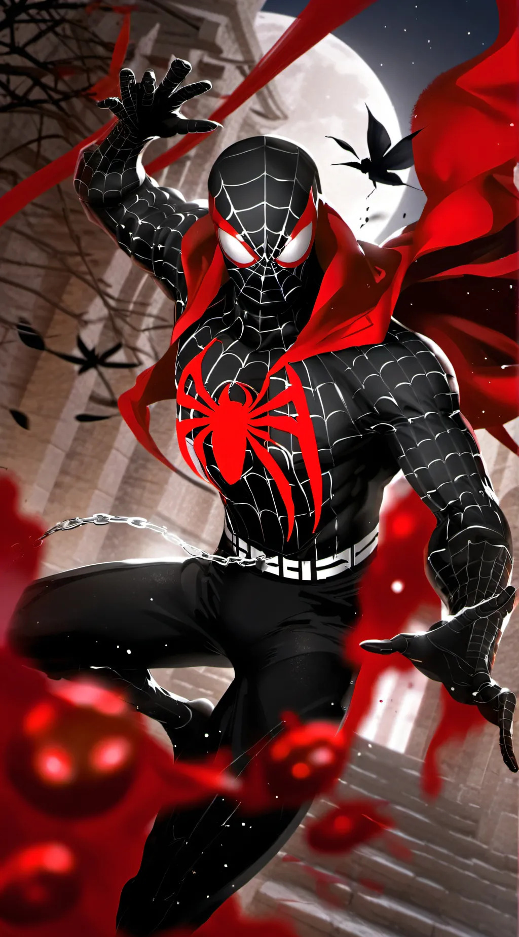 ai character: Spiderman- Vampire background