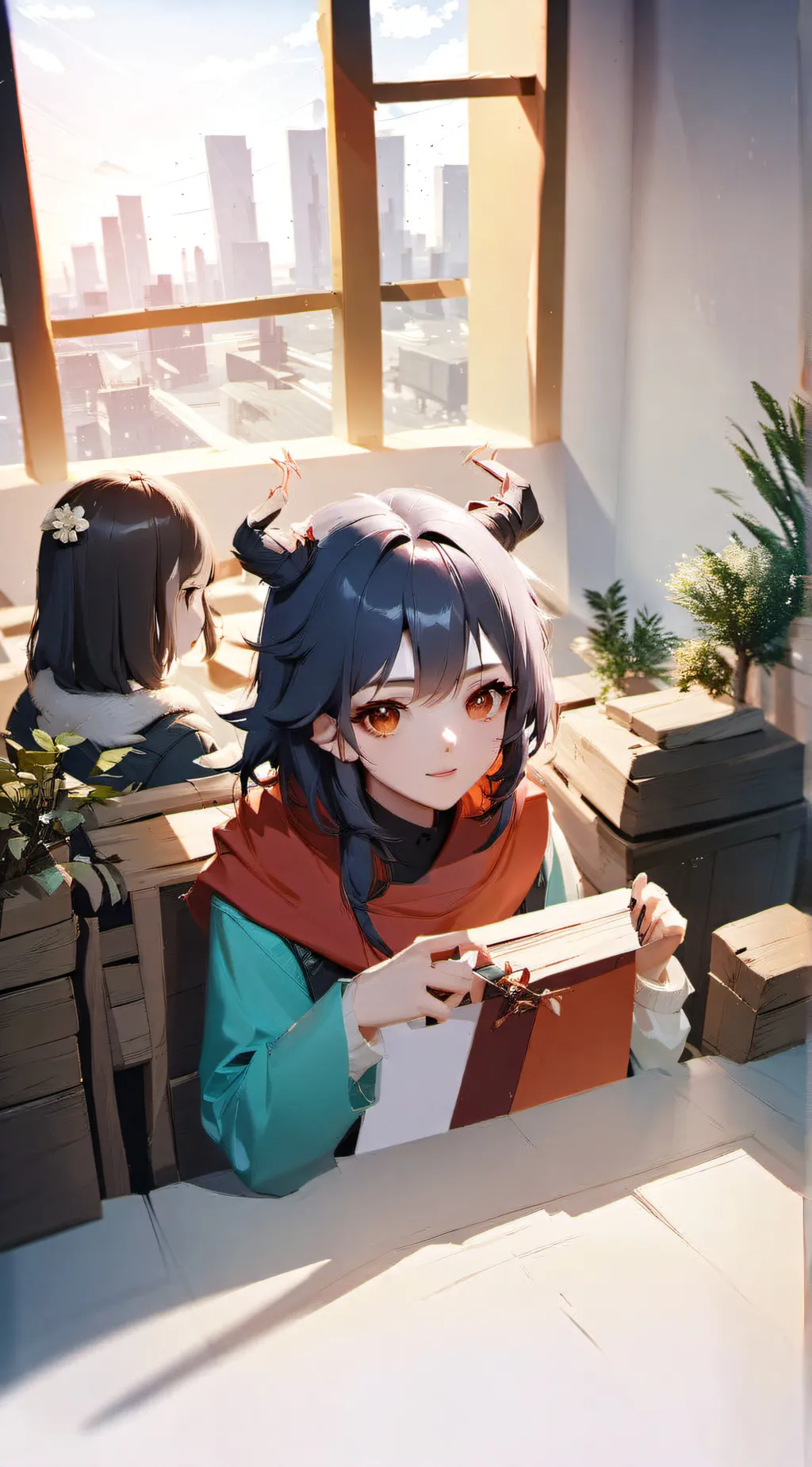 ai character: a beautiful girl background