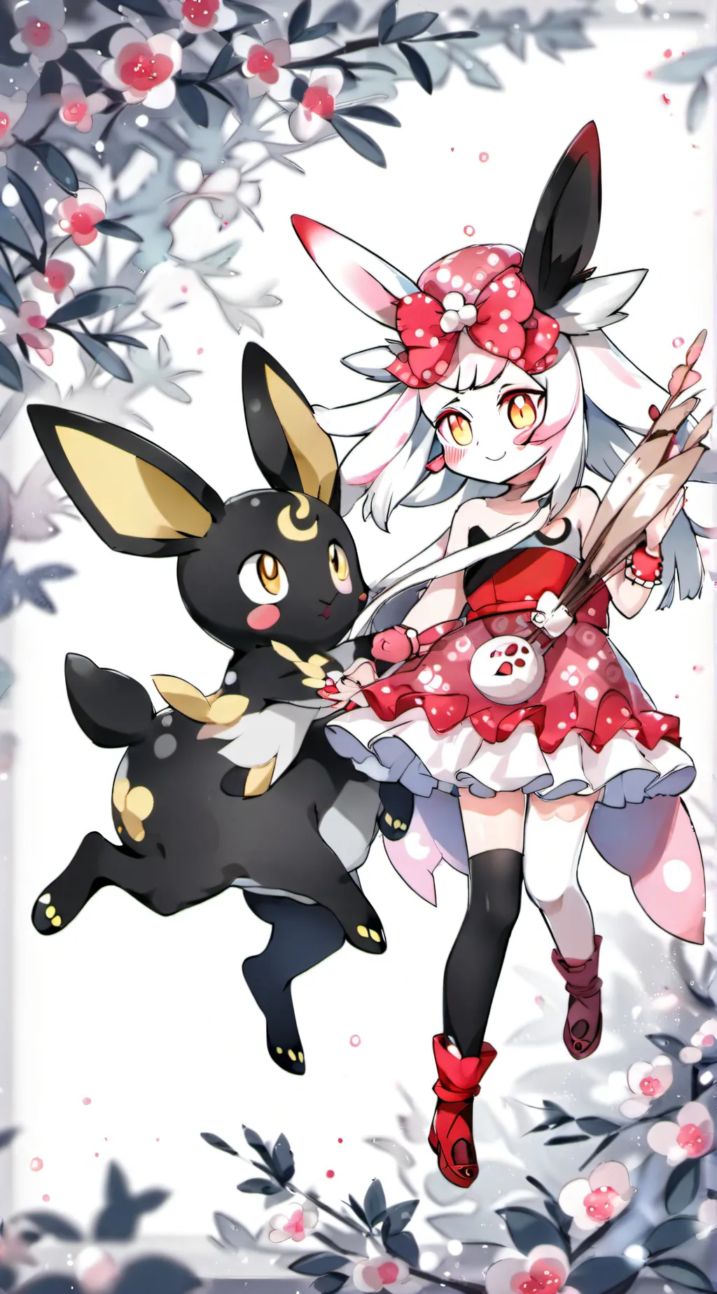 ai character: Umbreon x Sylveon  background